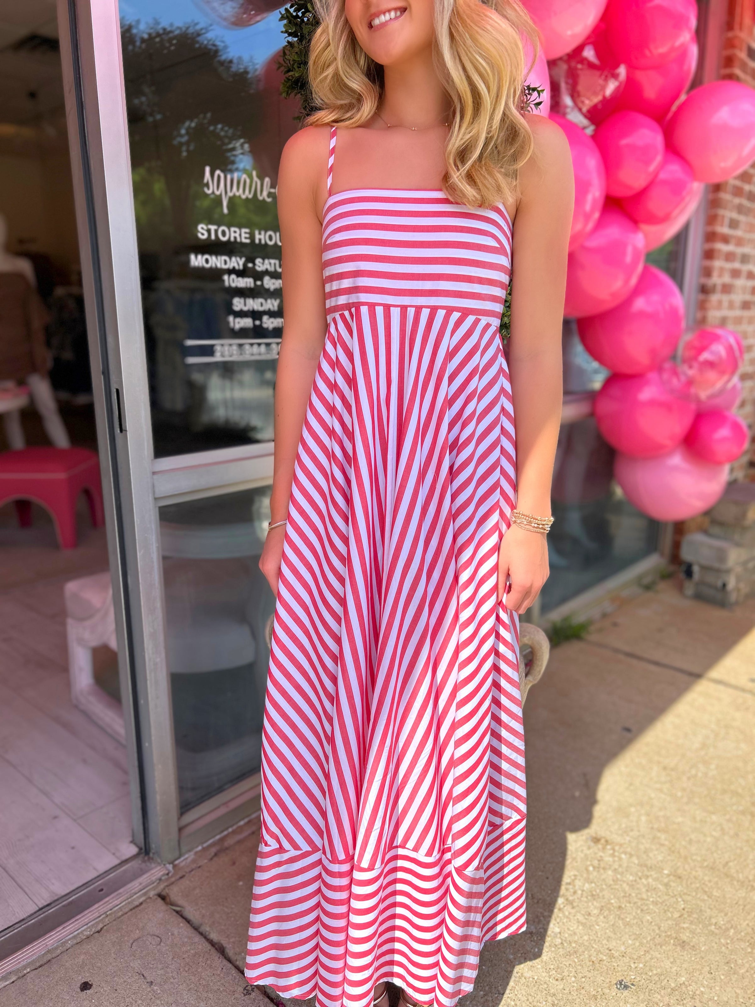 Scottie Striped Maxi in Red