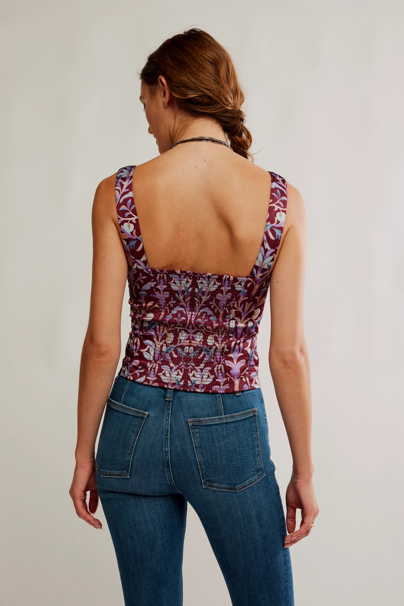 Free People Grace Corset in Cabernet Combo