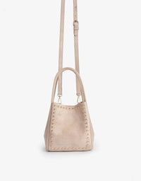 REMI/REID Hollace Mini Tote Studded Faux Suede in Foundation
