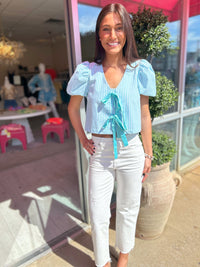 Alice Striped Tie Front Top