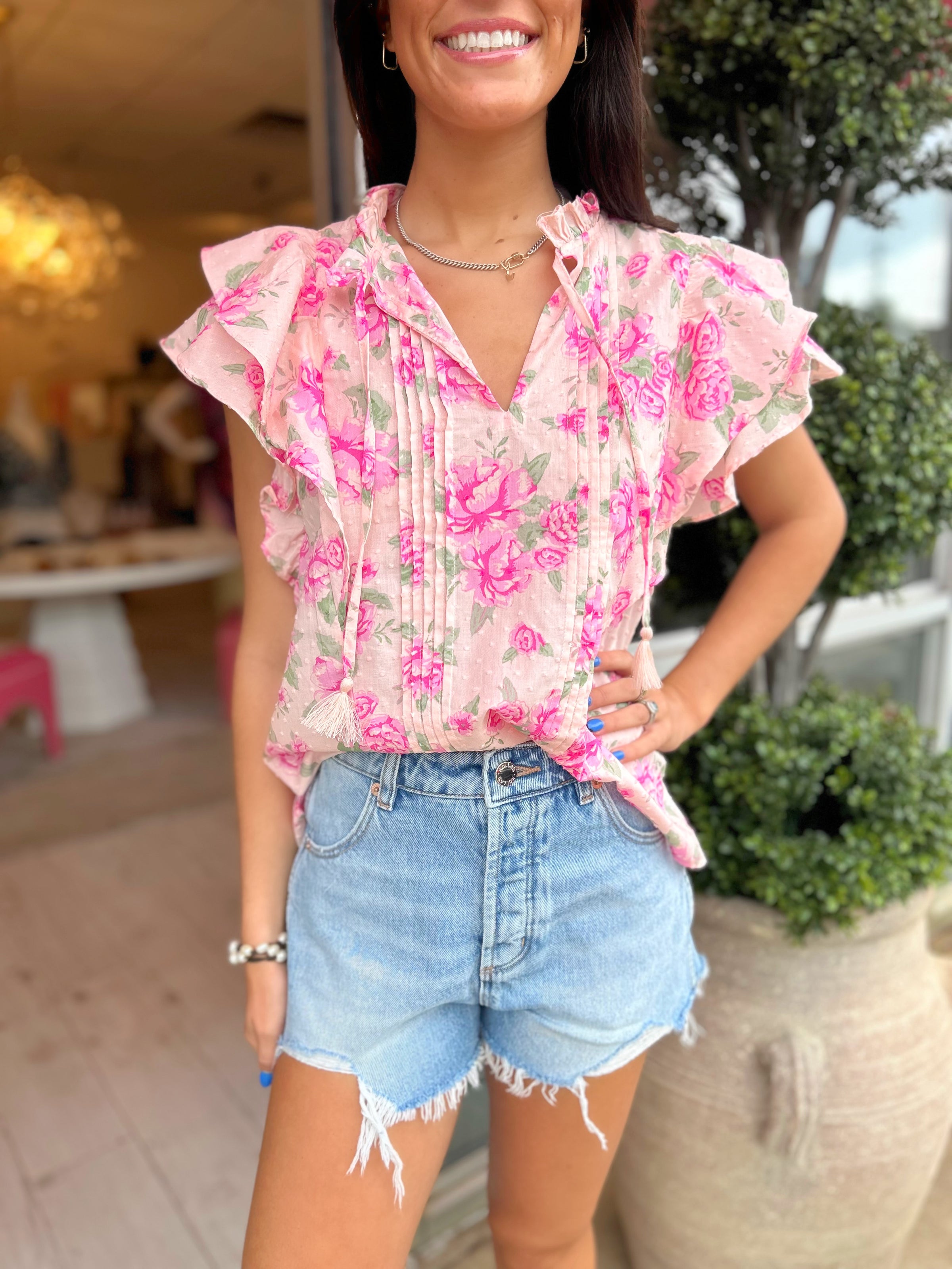 Barrett Rosy Ruffle Blouse