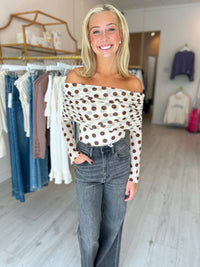 AFRM Maxine Bodysuit in Gold Halo Dot