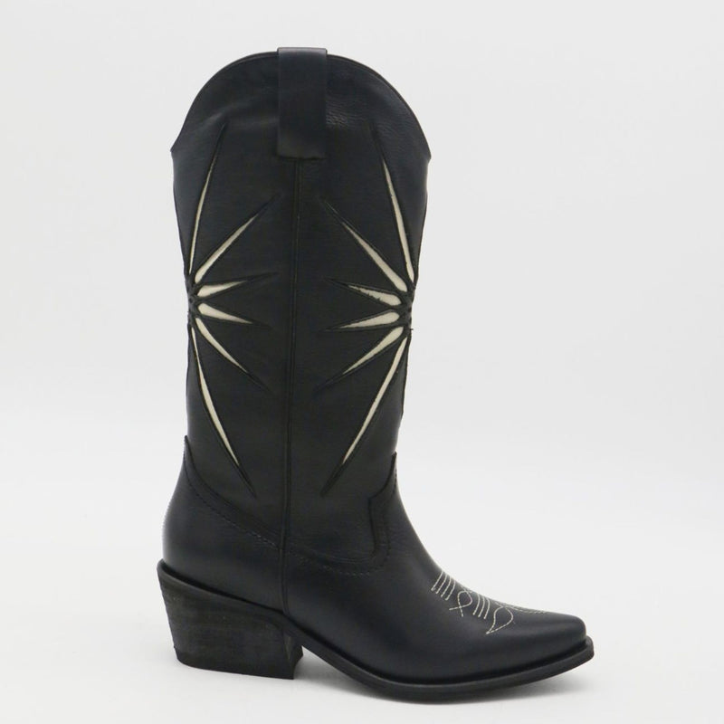 Moonrise Western Cowboy Boots in Black (PRE-ORDER)