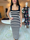 Jadyn Sleeveless Striped Ribbed Sweater Dress