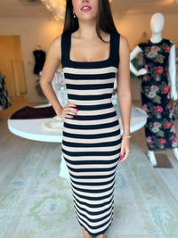 Jadyn Sleeveless Striped Ribbed Sweater Dress