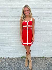 Briggs Contrast Trim Mini Dress