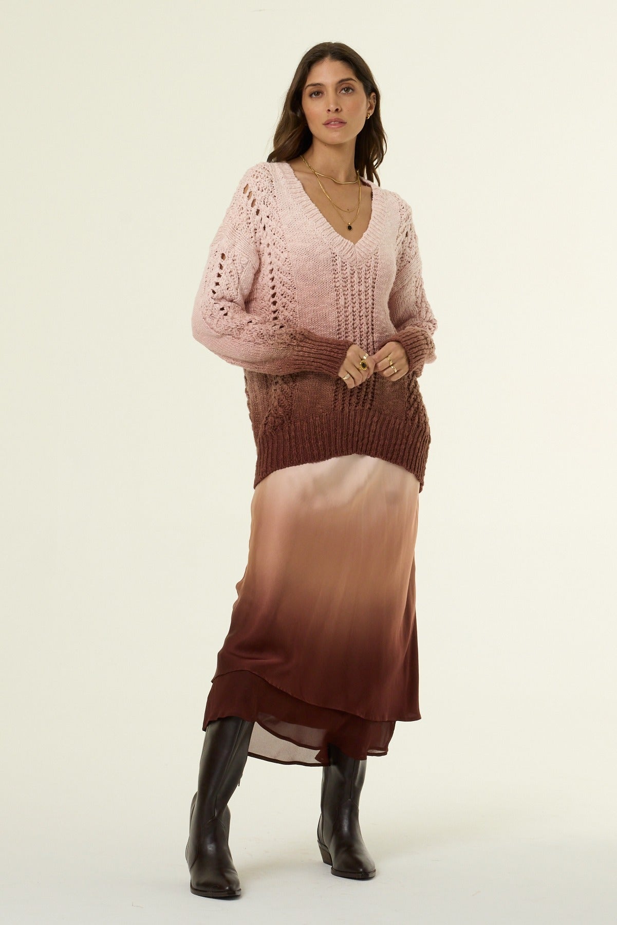 YFB Perrin Layered Midi Skirt