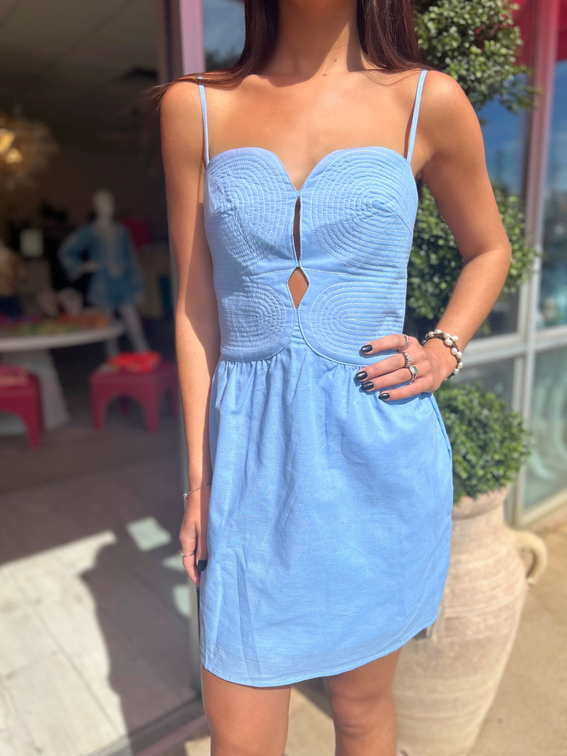 Reeves Top Stitch Mini Dress