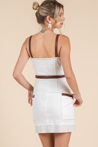 Grayson Trimmed Strap and Belted Mini Dress