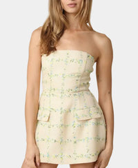 Campbell Strapless Tweed Mini Dress