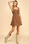 Tatum Pleated A-Line Mini Dress
