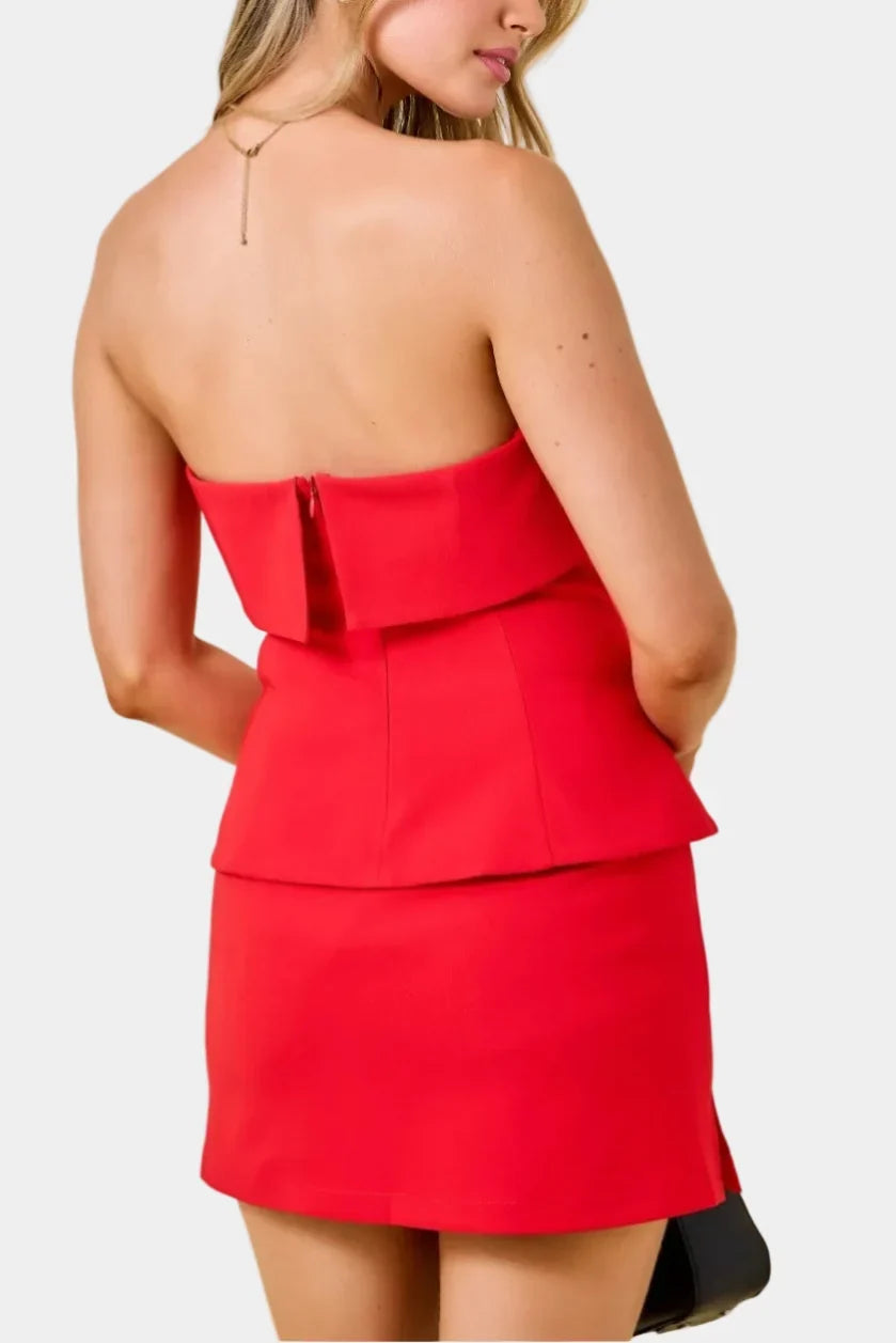 Laura Peplum Top & Skirt Set