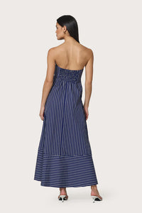 Lusana Timothy Dress in Indigo Stripe