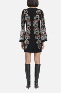 FARM RIO Winter Floral Knit Mini Dress