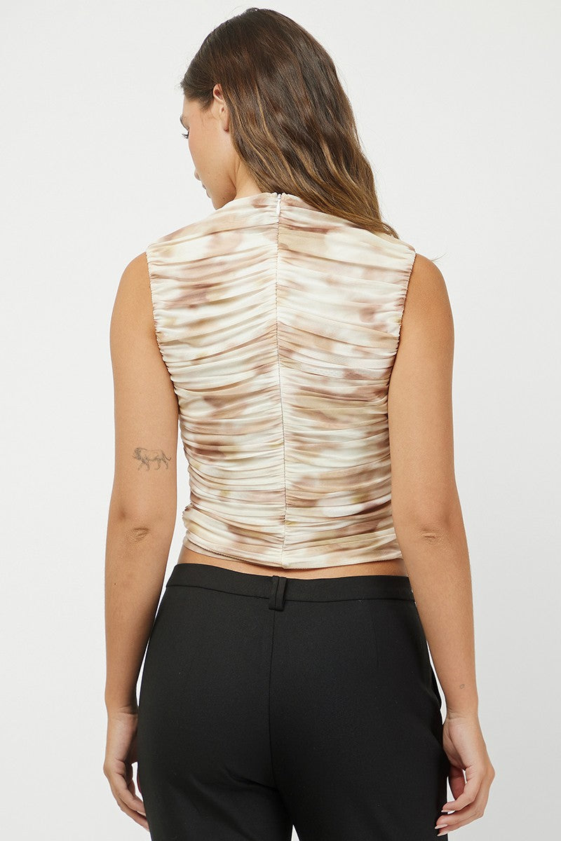Tori Mesh Mock Neck Top