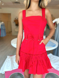 Perrie Belted Ruffle Mini Dress