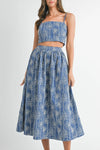 Marina Floral Printed Top & Midi Skirt Set