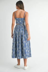 Marina Floral Printed Top & Midi Skirt Set