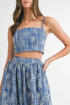 Marina Floral Printed Top & Midi Skirt Set