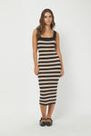 Jadyn Sleeveless Striped Ribbed Sweater Dress