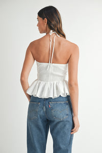 Eve Halter Neck Strap Peplum Top