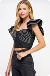 Olivia Embroidered Ruffle Top