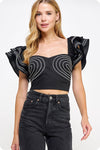 Olivia Embroidered Ruffle Top