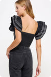 Olivia Embroidered Ruffle Top