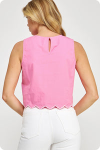 Loral Embroidered Sleeveless Top