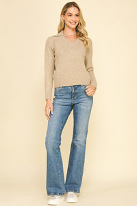 Estelle V-Neck Collared Sweater