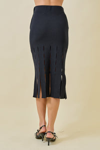 Roxy Knit Fringe Hem Top & Midi Skirt Set