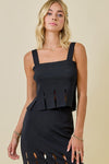 Roxy Knit Fringe Hem Top & Midi Skirt Set