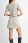 Blaine Fuzzy Crop Cardi & Mini Skirt Set