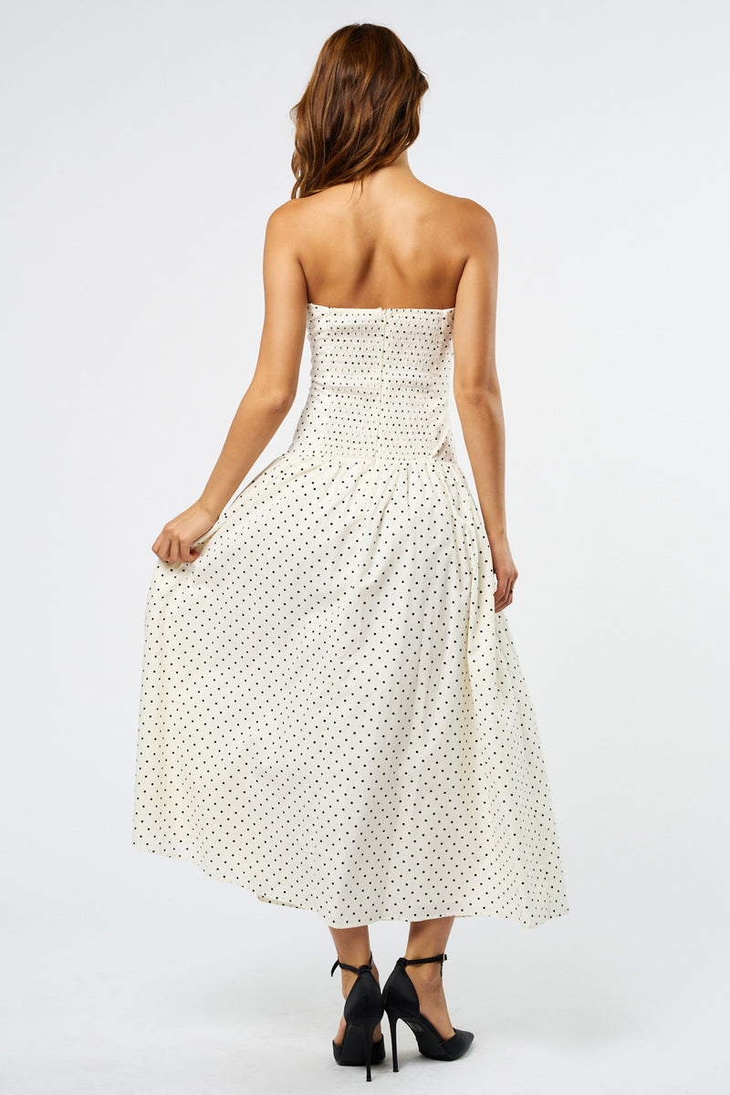 Charlotte Polka Dot Tube Maxi Dress
