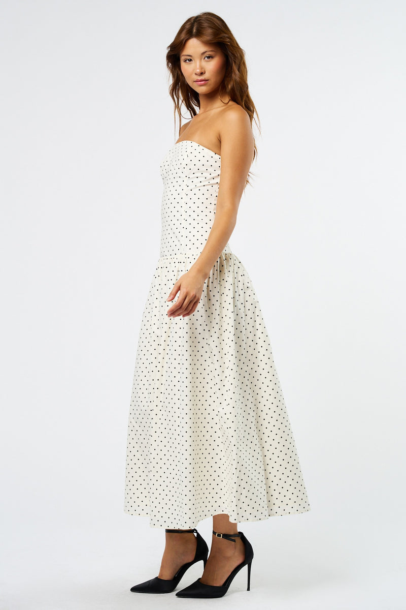 Charlotte Polka Dot Tube Maxi Dress