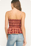 Cierra Braid Detail Printed Tank Top