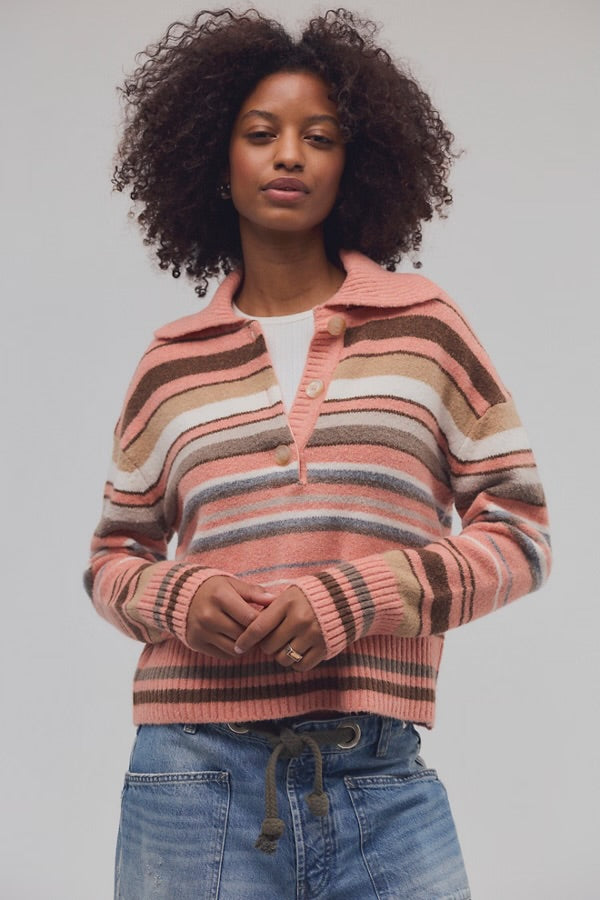 Free People Trading Up Stripe Polo