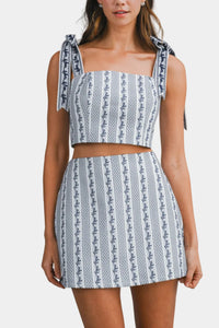 Elise Jacquard Top & Skort Set