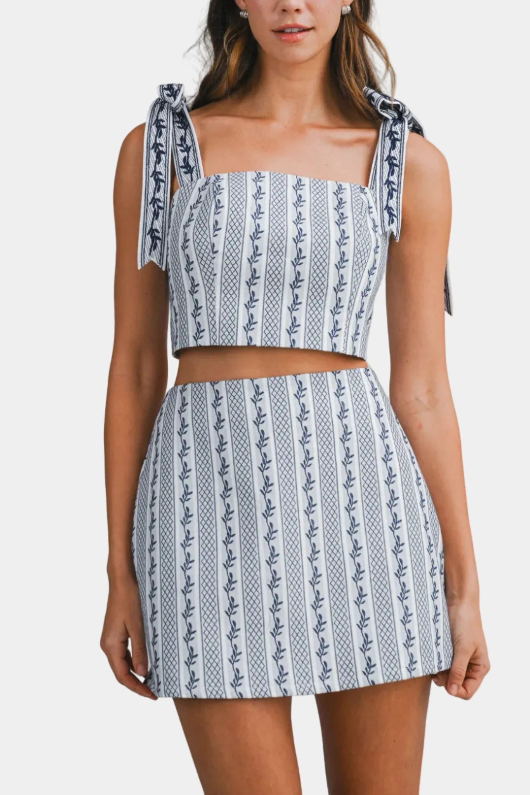 Elise Jacquard Top & Skort Set