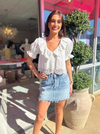 Jacquie the Label Rylee Scallop Hem Blouse