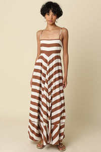 Brielle Brown Striped Maxi