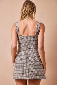 Haven Knotted Detail Plaid Romper