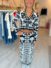 Farm Rio Floral Arabesque Knit Top & Skirt Set