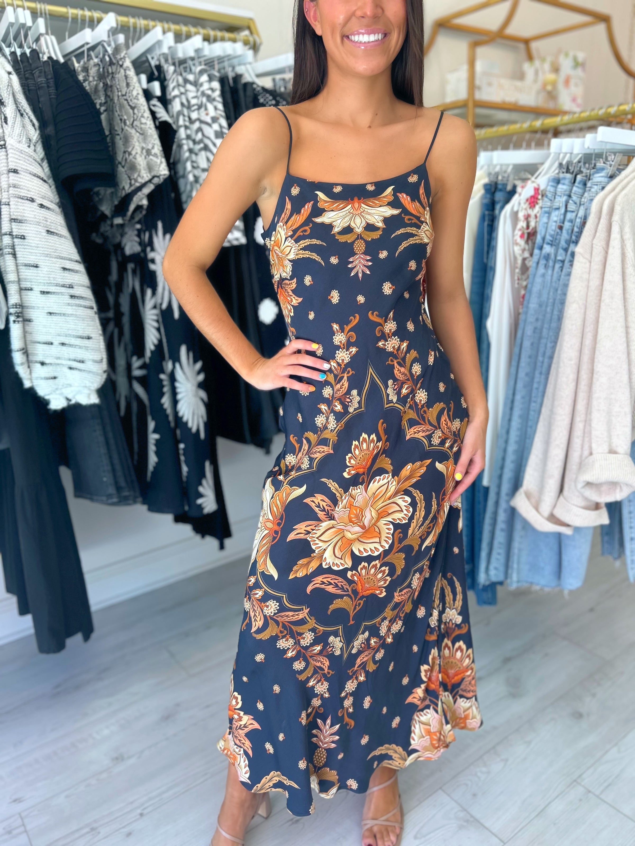 Farm Rio Majestic Garden Slip Dress