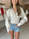 Kendra Smocked Long Sleeve Top