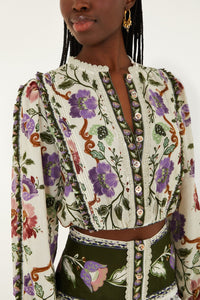 FARM RIO Rococo Flowers Long Sleeve Blouse