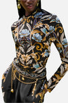 Farm Rio Snake Garden Jersey Blouse