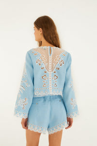 FARM RIO Romantic Richelieu Blouse