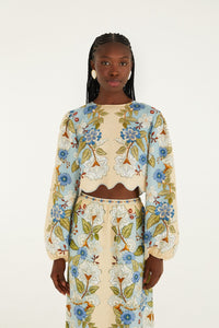 FARM RIO Garden Scarf Blouse