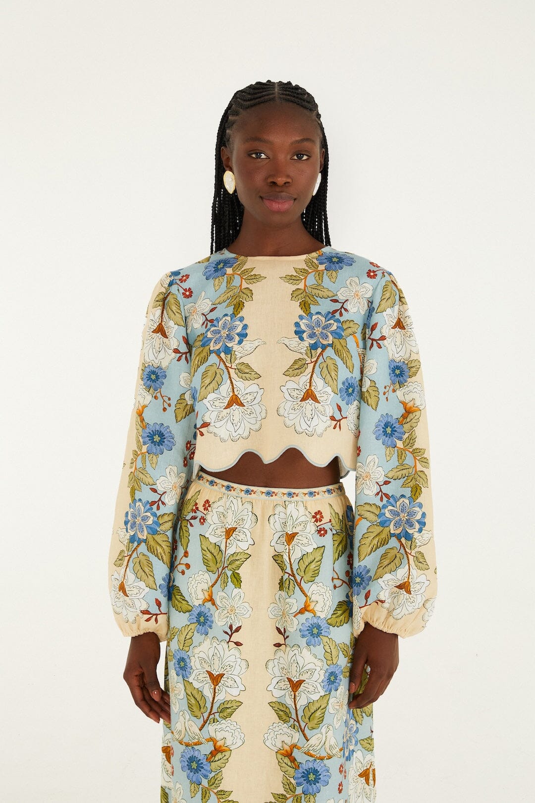 FARM RIO Garden Scarf Blouse